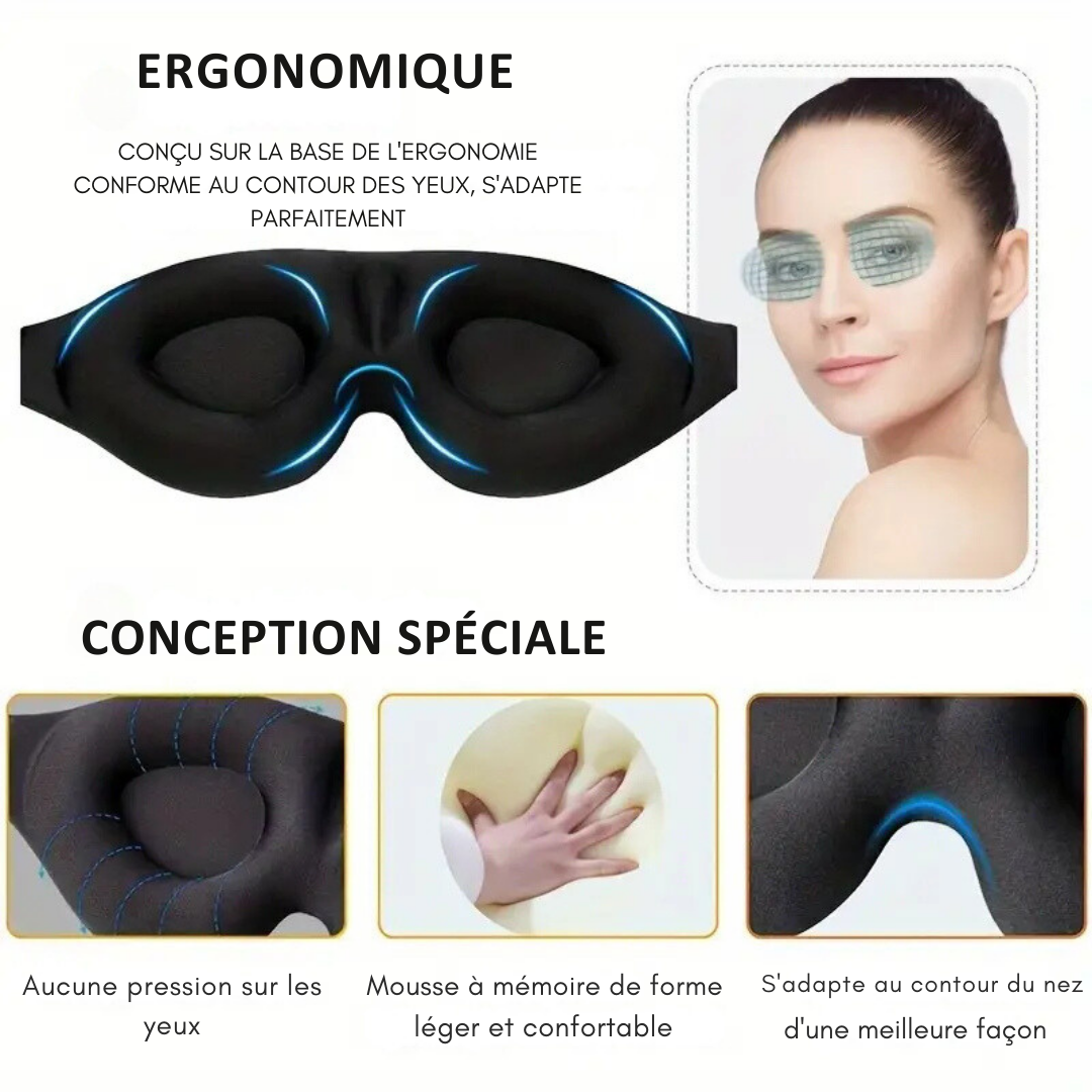 [PRENDS 2 PAYER 1] Masque Pour Les Yeux BlackOut 3D - Refuge de Nuit + CADEAU : 1 Cadeau de Noël