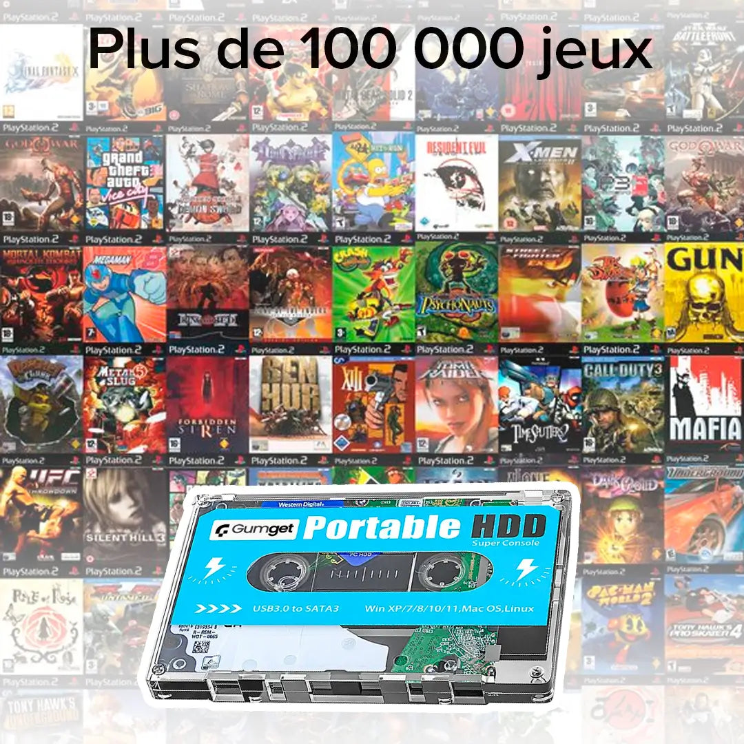 RetroPlay™ Super Console Portable avec 100 000 Jeux + CADEAUX LIMITÉS : 2 Manettes Apex et Casque Havit