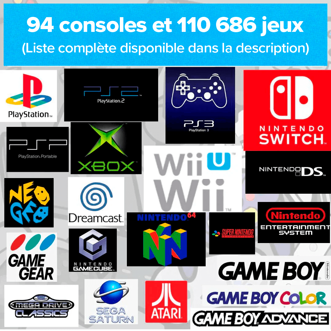 RetroPlay™ Super Console Portable avec 100 000 Jeux + CADEAUX LIMITÉS : 2 Manettes Apex et Casque Havit